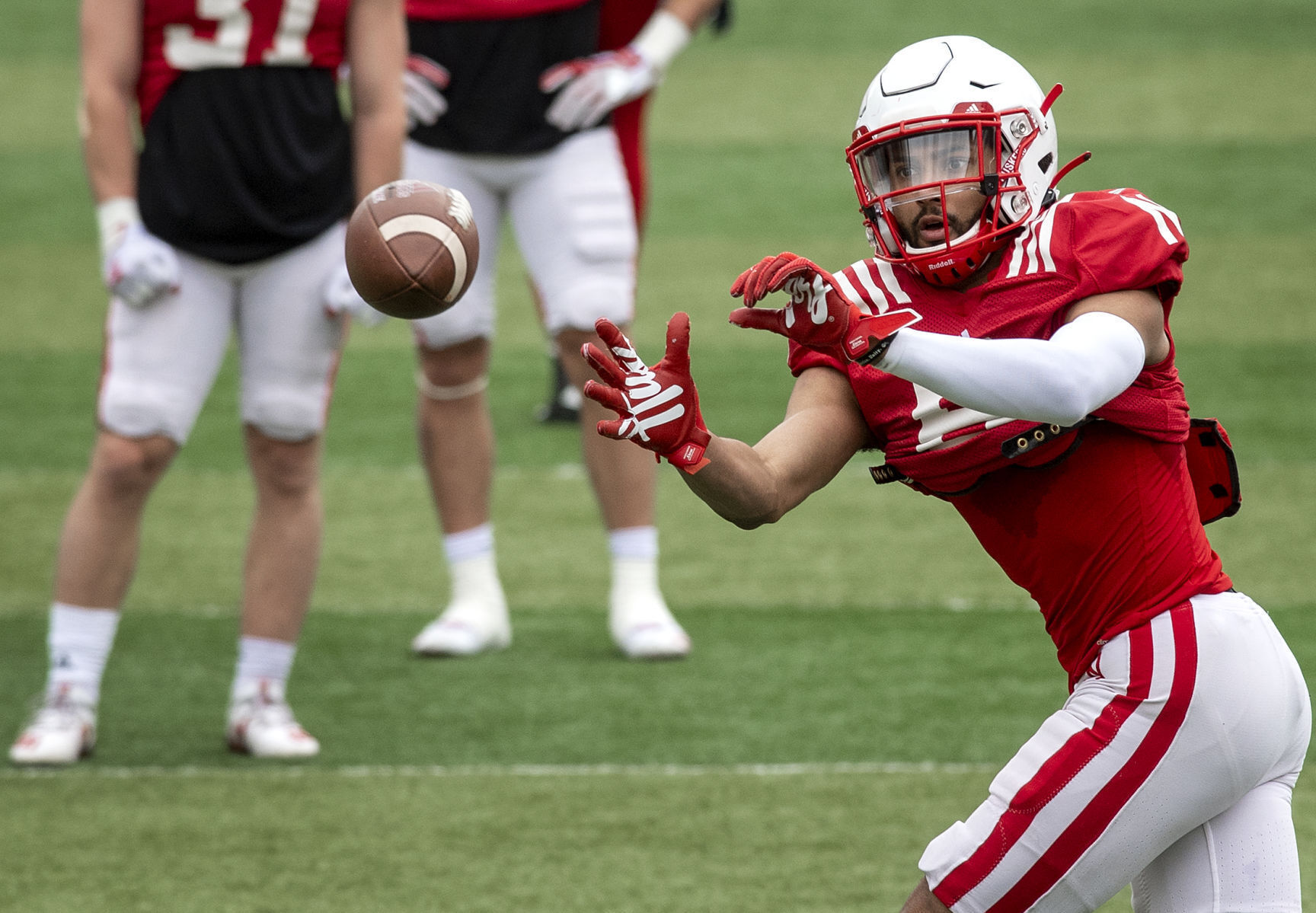 Nebraska football practice, 4.17